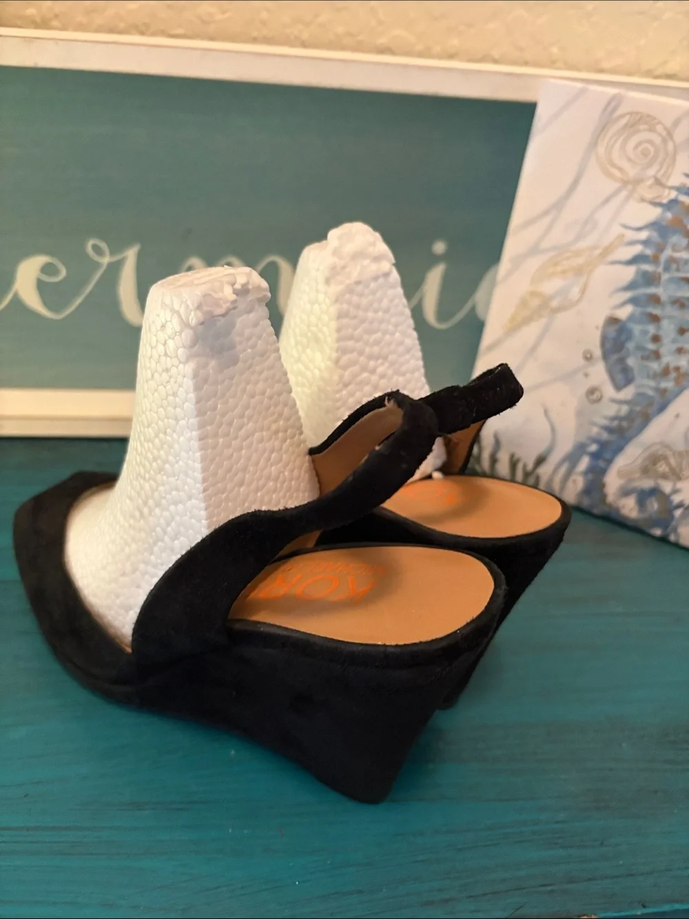 Michael Kors Black Suede Peep-Toe Slingback Wedges